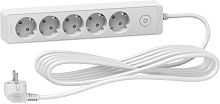 Удлинитель с заземлением и выключателем Schneider Electric Unica Extend 5-м 5,0м 16а 3500Вт белый  картинка 
